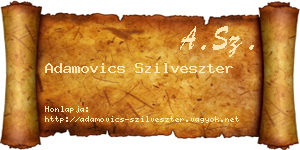 Adamovics Szilveszter névjegykártya