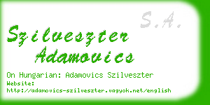 szilveszter adamovics business card